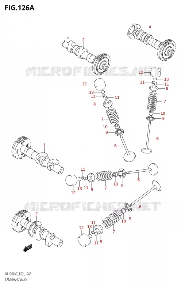 ARBRE A CAMES - SOUPAPES Suzuki MOTO 1000 V-STROM 2010  DL1000 L0 (E02,E19,E24)