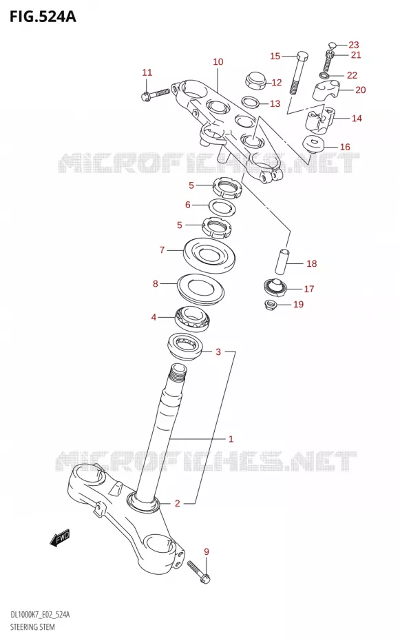 COLONNE DE DIRECTION Suzuki MOTO 1000 V-STROM 2009  DL1000K9(E2)