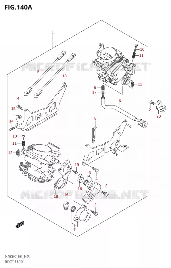CORPS DE PAPILLON Suzuki MOTO 1000 V-STROM 2007  DL1000K7(E2)