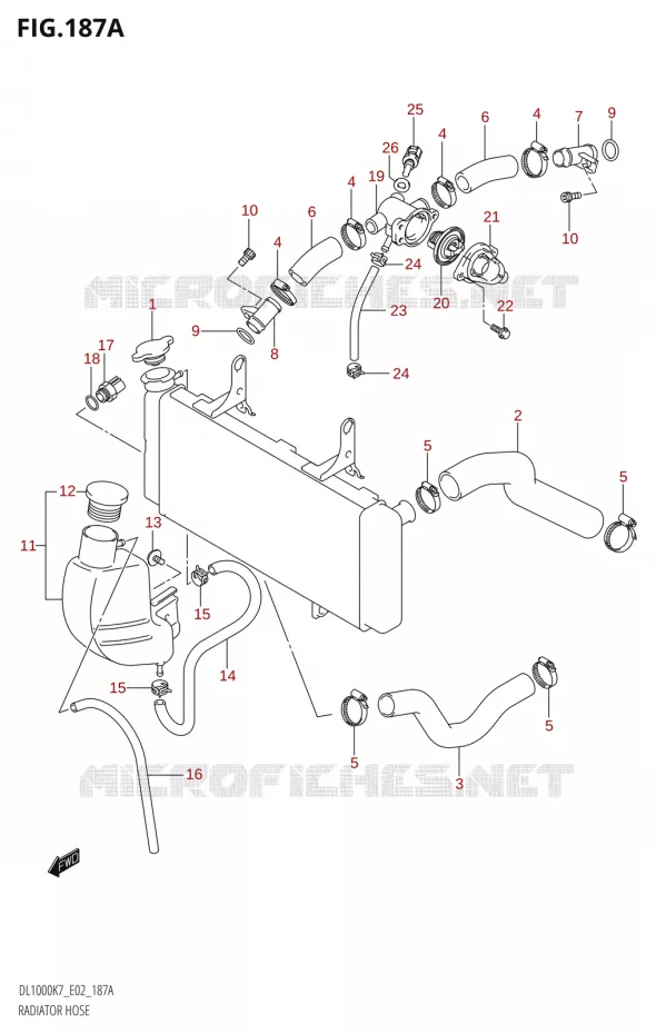 DURITES DE RADIATEUR - VASE D'EXPANSION Suzuki MOTO 1000 V-STROM 2010  DL1000 L0 (E02,E19,E24)