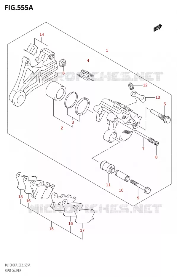 ETRIER DE FREIN ARRIERE Suzuki MOTO 1000 V-STROM 2009  DL1000K9(E2)