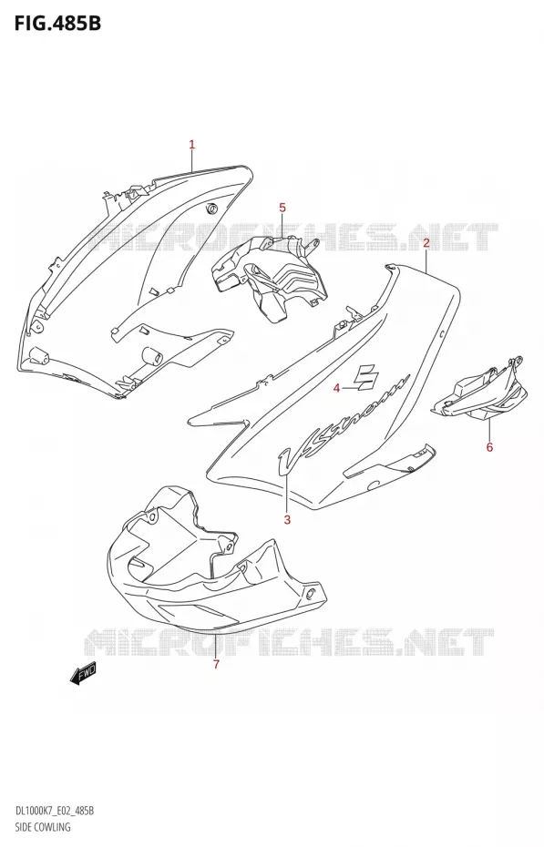 FLANCS DE CARENAGES Suzuki MOTO 1000 V-STROM 2010  DL1000 L0 (E02,E19,E24)