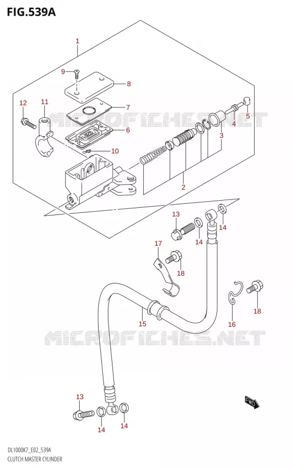 MAITRE CYLINDRE D'EMBRAYAGE Suzuki MOTO 1000 V-STROM 2008  DL1000 K8 (E02,E19,E24)