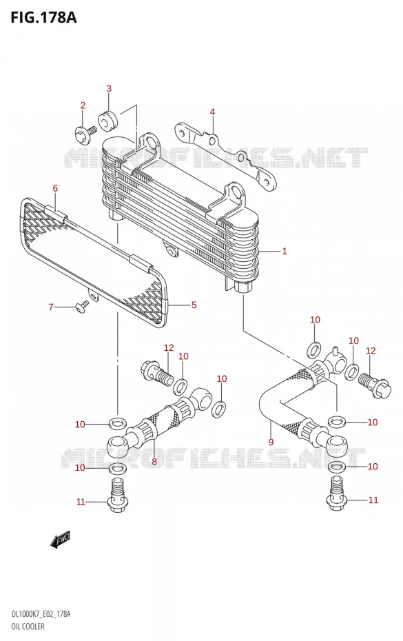 RADIATEUR D'HUILE Suzuki MOTO 1000 V-STROM 2009  DL1000K9(E2)