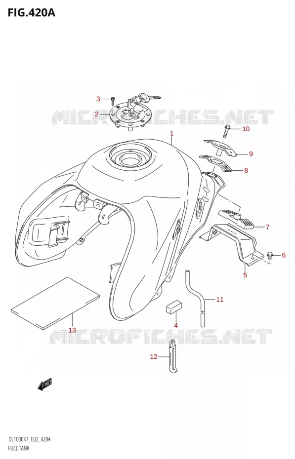 RESERVOIR D'ESSENCE Suzuki MOTO 1000 V-STROM 2008  DL1000 K8 (E02,E19,E24)