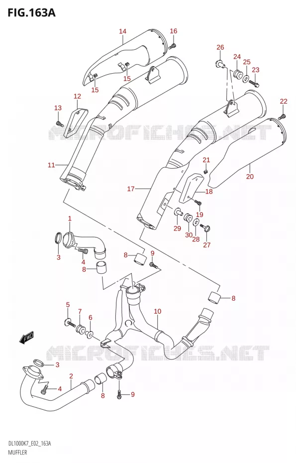 SILENCIEUX Suzuki MOTO 1000 V-STROM 2007  DL1000 K7 (E02,E19,E24,E37)