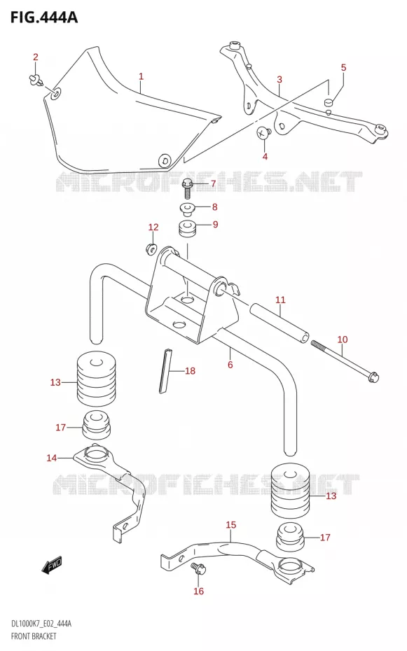 SUPPORT CARENAGE AVANT Suzuki MOTO 1000 V-STROM 2009  DL1000 K9 (E02,E19,E24)