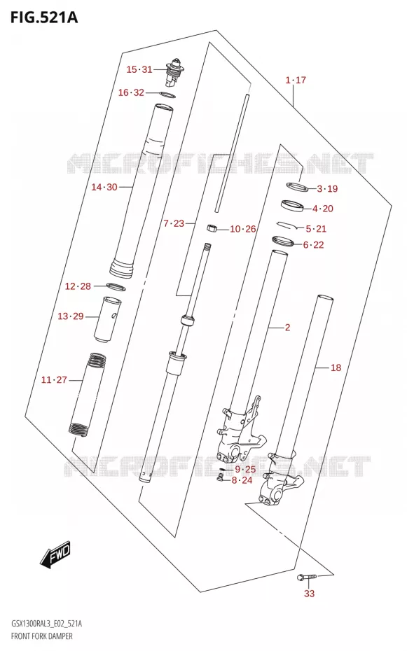 FOURCHERK DAMPER (GSX1300RA:L3:E02) Suzuki MOTO 1300 HAYABUSA 2013  GSX1300RAUF L3 (E19)