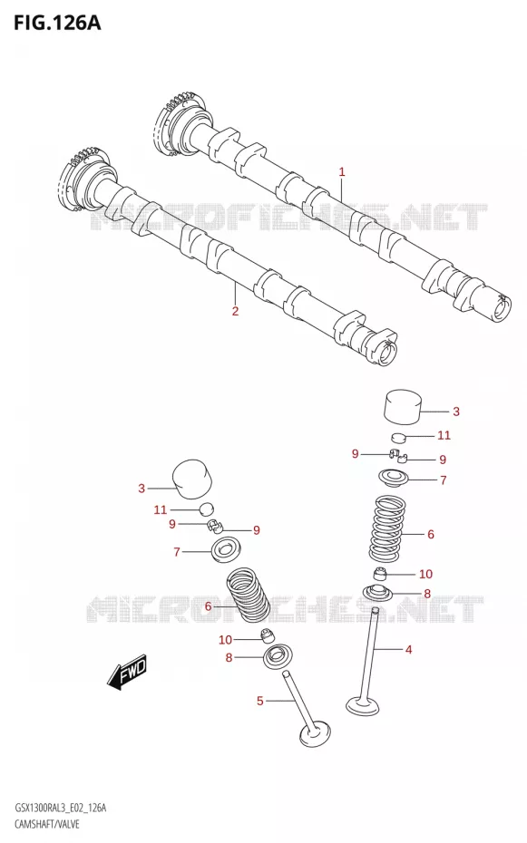 ARBRE A CAMES - SOUPAPES Suzuki MOTO 1300 HAYABUSA 2013  GSX1300RA L3 (E02)