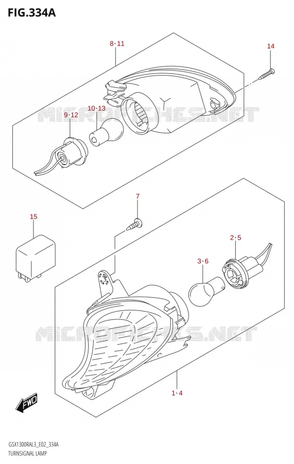 CLIGNOTANTS Suzuki MOTO 1300 HAYABUSA 2013  GSX1300RA L3 (E02)