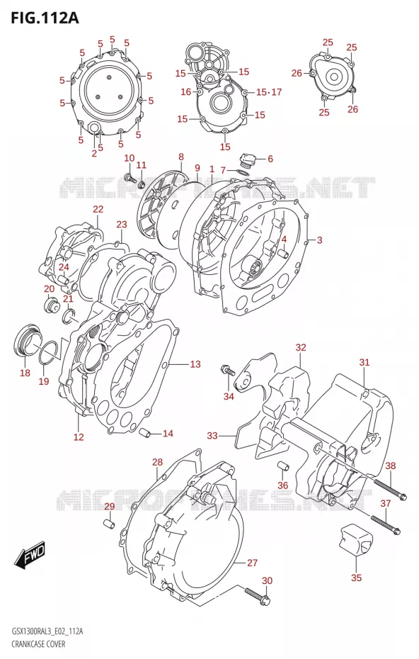 COUVERCLES DE CARTERS Suzuki MOTO 1300 HAYABUSA 2013  GSX1300RA L3 (E02)