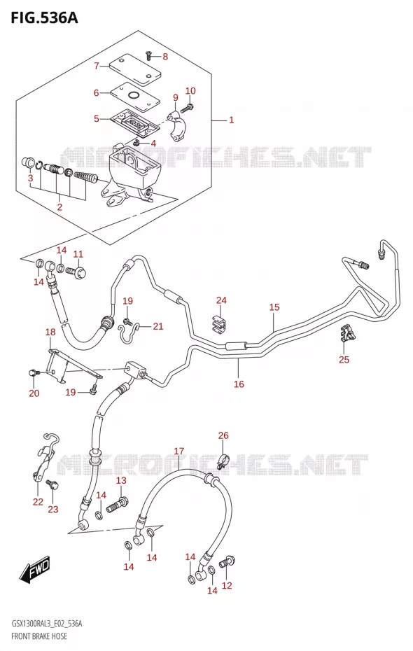 DURITE DE FREIN AVANT300RA:L3:E02) Suzuki MOTO 1300 HAYABUSA 2013  GSX1300RA L3 (E02)