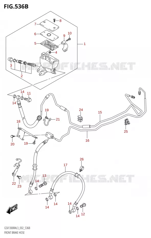 DURITE DE FREIN AVANT300RA:L3:E19) Suzuki MOTO 1300 HAYABUSA 2013  GSX1300RA L3 (E02)