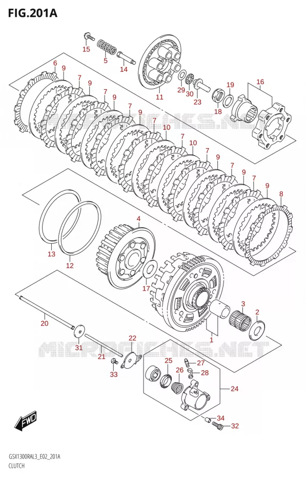 EMBRAYAGE Suzuki MOTO 1300 HAYABUSA 2013  GSX1300RA L3 (E19)