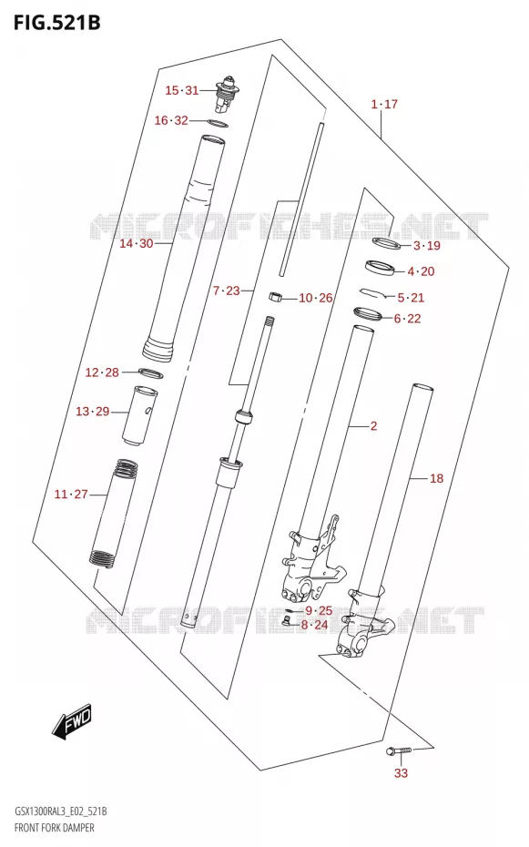 FOURCHERK DAMPER (GSX1300RA:L3:E19) Suzuki MOTO 1300 HAYABUSA 2013  GSX1300RA L3 (E19)