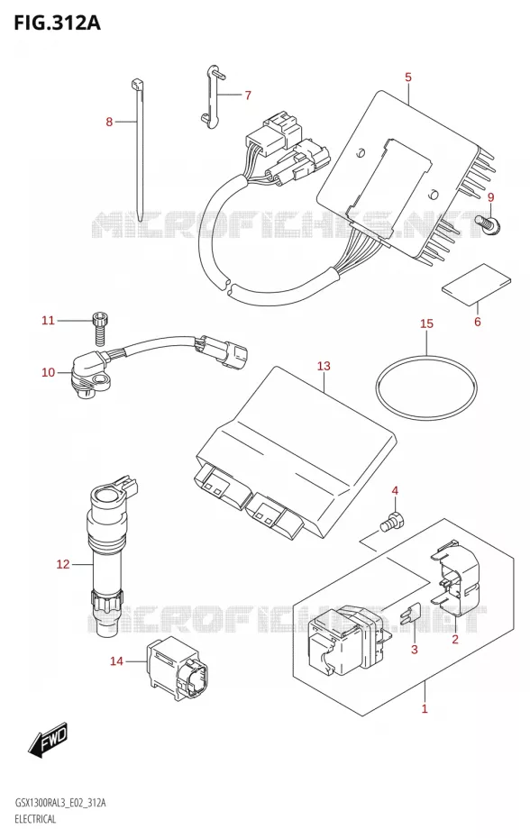 PARTIE ELECTRIQUE0RA:L3:E02) Suzuki MOTO 1300 HAYABUSA 2013  GSX1300RA L3 (E02)