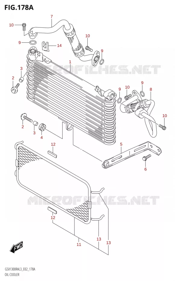 RADIATEUR D'HUILE Suzuki MOTO 1300 HAYABUSA 2013  GSX1300RA L3 (E19)