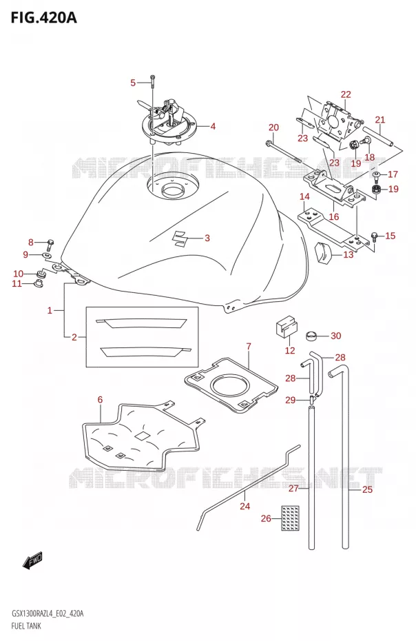 RESERVOIR D'ESSENCE Suzuki MOTO 1300 HAYABUSA 2014  GSX1300RAZUF L4 (E19)