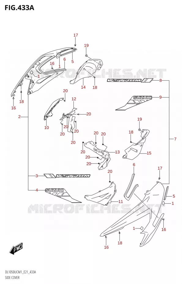 CARENAGES ARRIEREUC,DL1050WC) Suzuki MOTO 1050 V-STROM 2021  DL1050UC  M1