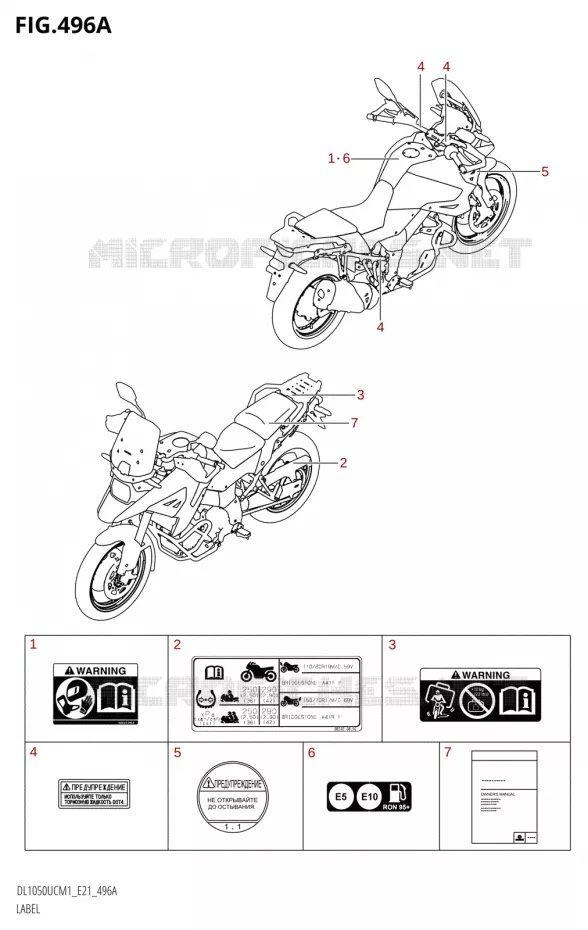 ETIQUETTE Suzuki MOTO 1050 V-STROM 2021  DL1050UC  M1