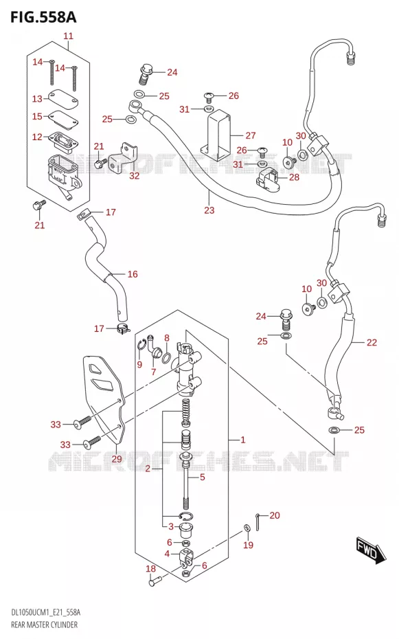 MAITRE CYLINDRE DE FREIN ARRIERE1050WC) Suzuki MOTO 1050 V-STROM 2021  DL1050UC  M1