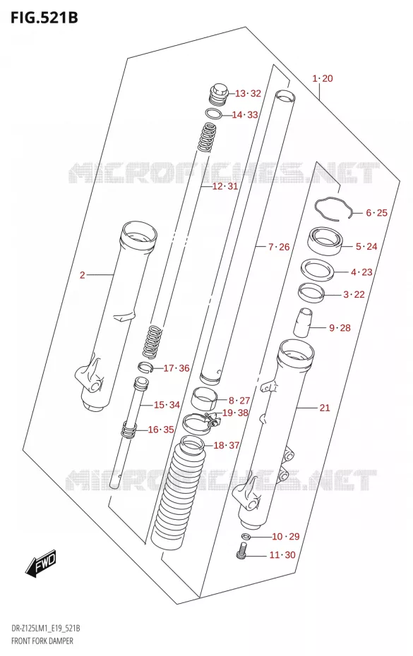 FOURCHE Suzuki MOTO 125 DR-Z 2021  DR-Z125L M1