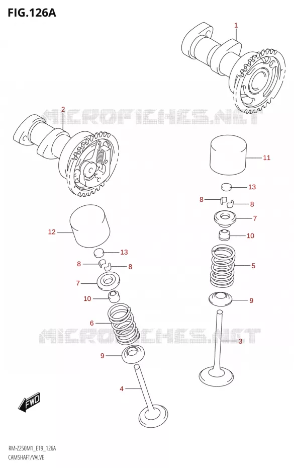 ARBRE A CAMES - SOUPAPES Suzuki MOTO 250 RM-Z 2021  RM-Z250 M1 (E19)
