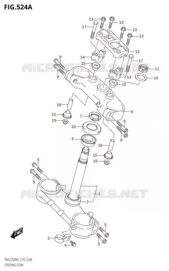 COLONNE DE DIRECTION Suzuki MOTO 250 RM-Z 2021  RM-Z250 M1 (E19)