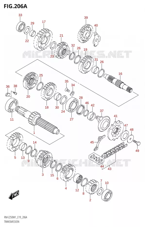 TRANSMISSION Suzuki MOTO 250 RM-Z 2021  RM-Z250 M1 (E19)