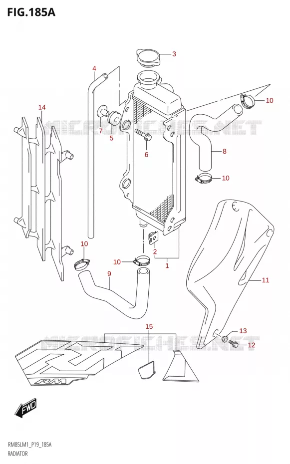 RADIATEUR Suzuki MOTO 85 RM 2021  RM85L M1 (E19)