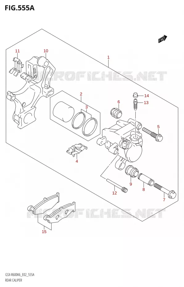 ETRIER DE FREIN ARRIERE Suzuki MOTO 600 GSX-R 2006  GSX-R600 K6 (E02,E19)