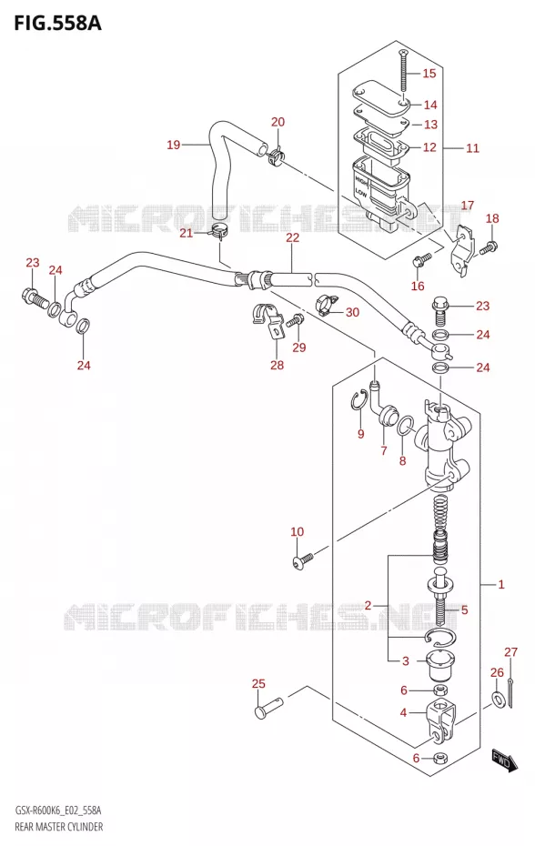 MAITRE CYLINDRE DE FREIN ARRIERE Suzuki MOTO 600 GSX-R 2006  GSX-R600 K6 (E02,E19)