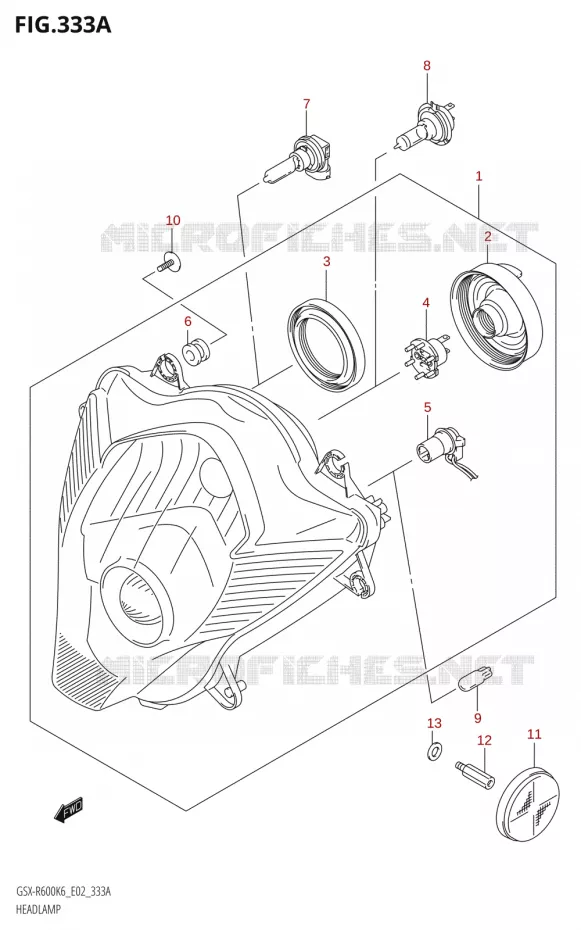 PHARE Suzuki MOTO 600 GSX-R 2006  GSX-R600 K6 (E02,E19)