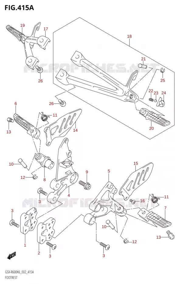 REPOSE PIEDS Suzuki MOTO 600 GSX-R 2006  GSX-R600 K6 (E02,E19)