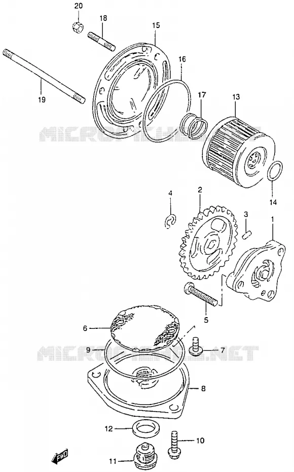 POMPE A HUILE Suzuki MOTO 125 MARAUDER 2000  GZ125Y(W/X/Y)