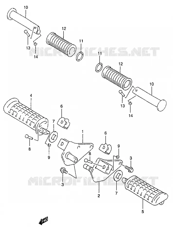 REPOSE PIED Suzuki MOTO 125 MARAUDER 2000  GZ125CY(W/X/Y)