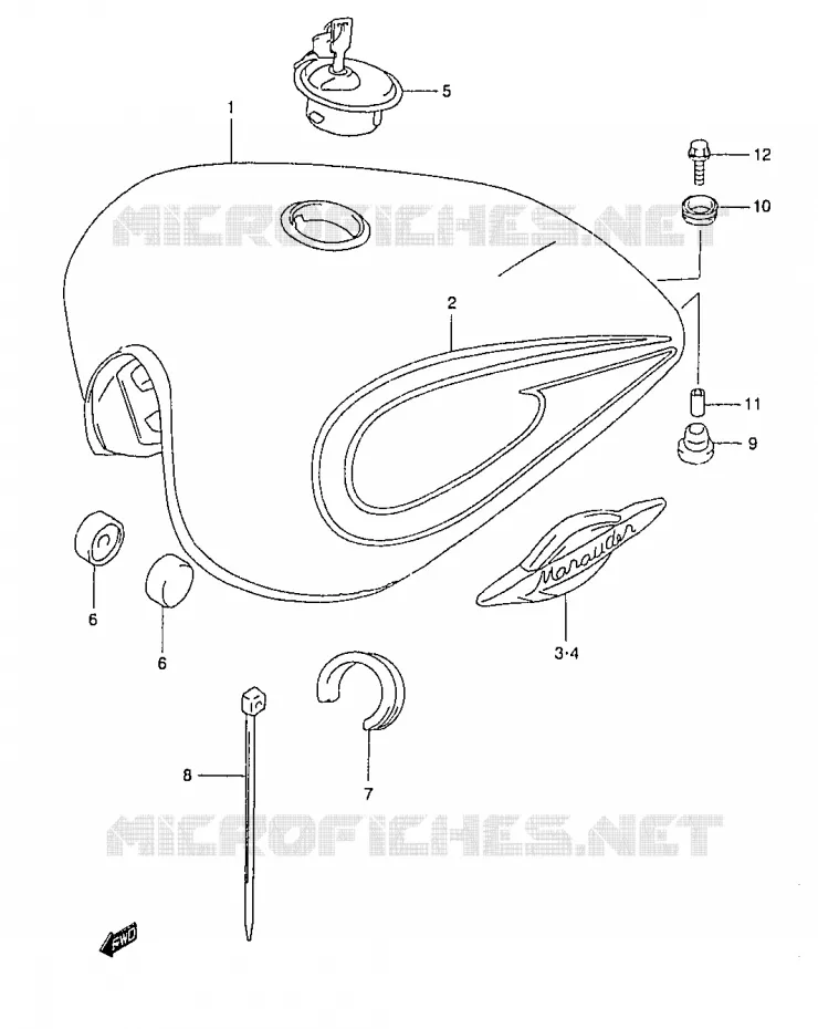 RESERVOIR ESS (MODELE Y) Suzuki MOTO 125 MARAUDER 2000  GZ125CY(W/X/Y)