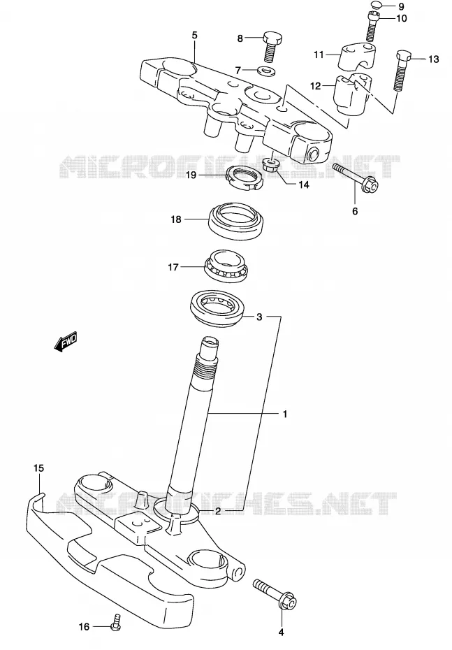 COLONNE DE DIRECTION Suzuki MOTO 125 MARAUDER 2002  GZ125K2(P19)