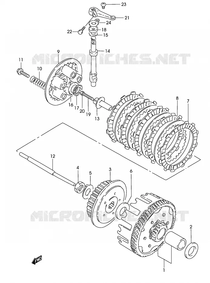 EMBRAYAGE Suzuki MOTO 125 MARAUDER 2002  GZ125K2(P19)
