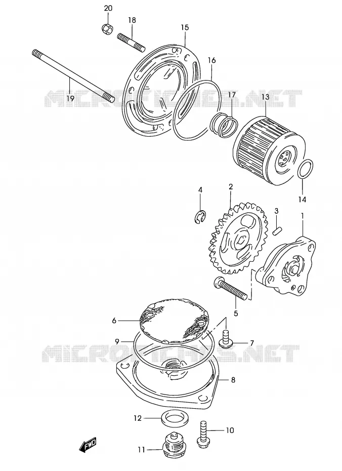 POMPE A HUILE Suzuki MOTO 125 MARAUDER 2002  GZ125K2(P19)