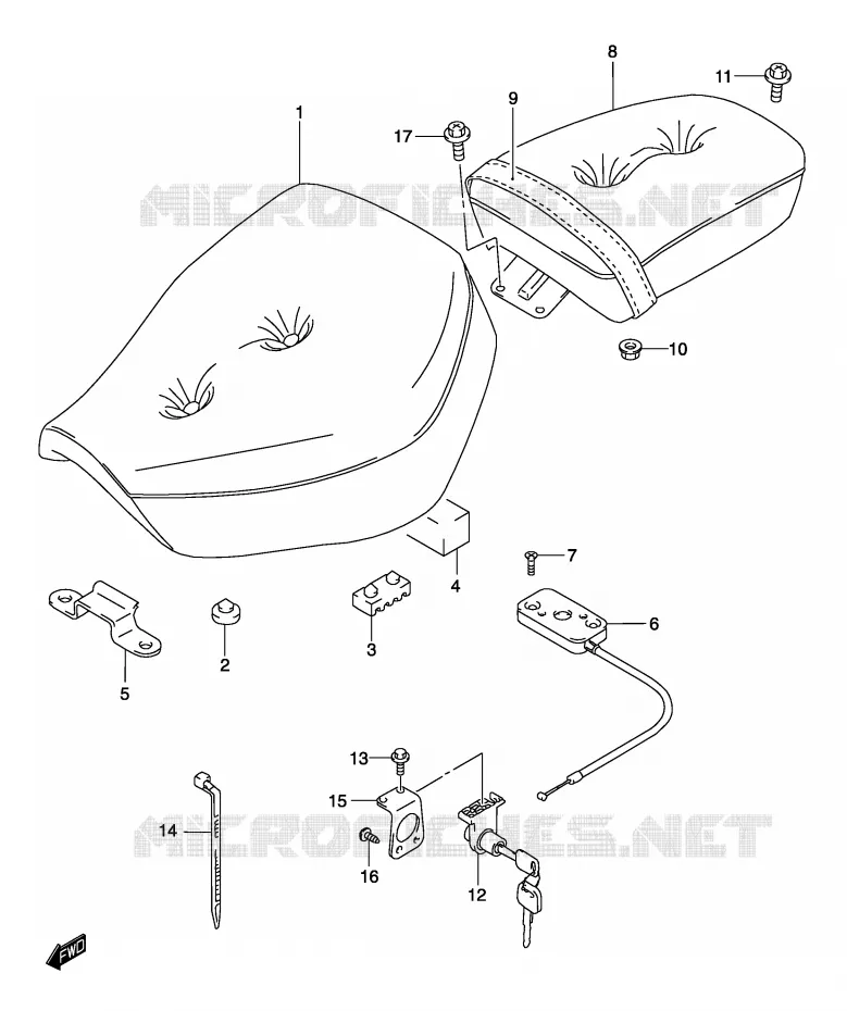 SELLE Suzuki MOTO 125 MARAUDER 2002  GZ125K2(P19)