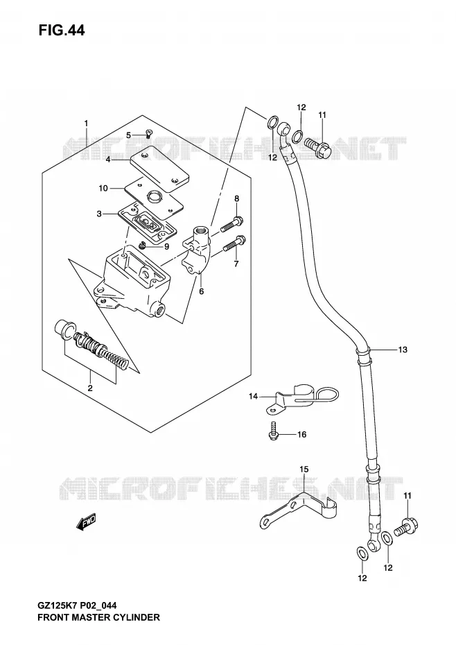 MAITRE CYLINDRE AVANT Suzuki MOTO 125 MARAUDER 2003  GZ125K3(P19)