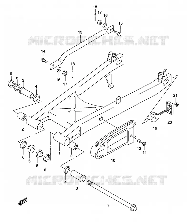 BRAS OSCILLANT ARRIERE Suzuki MOTO 125 MARAUDER 2003  GZ125UK3(P19)