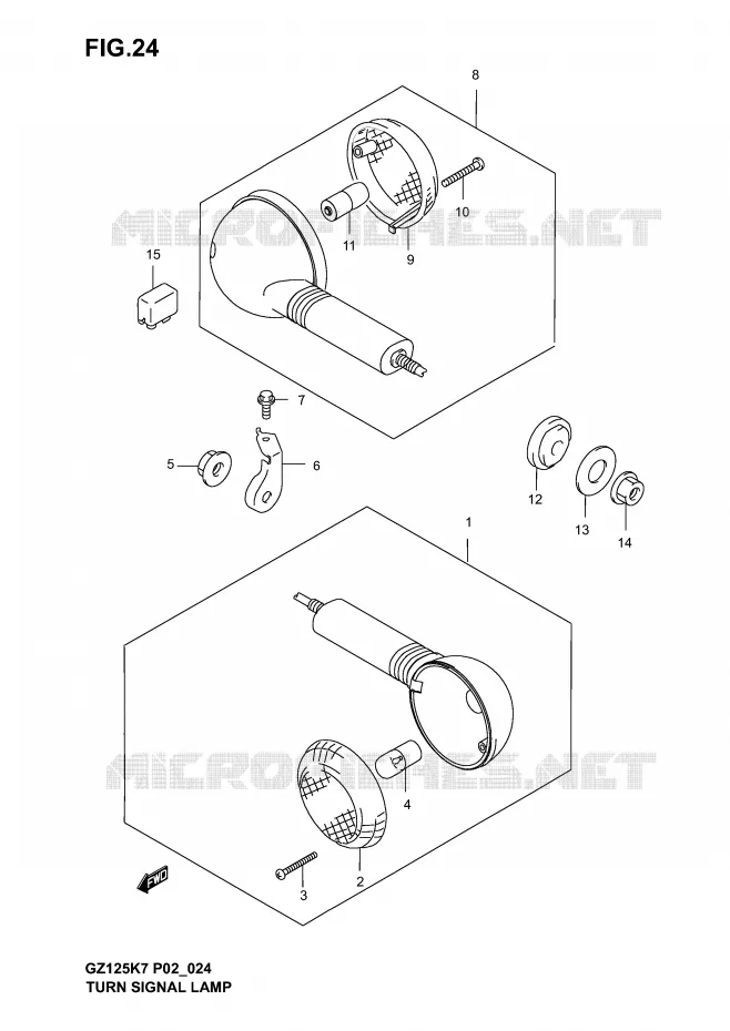 CLIGNOTANTS Suzuki MOTO 125 MARAUDER 2004  GZ125K4(P02,P19)