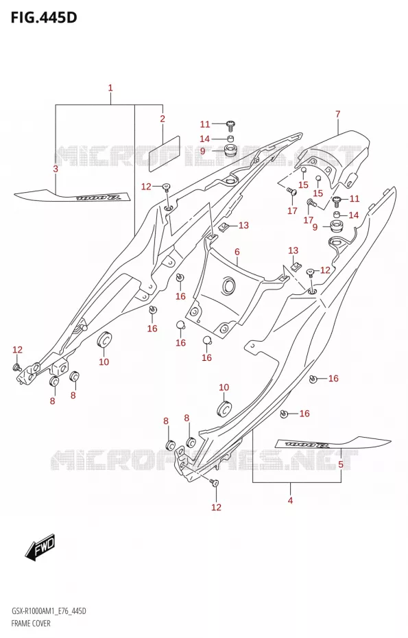 CARENAGES (GSX-R1000RZA) Suzuki MOTO 1000 GSX-R 2021  GSX-R1000RA M1 /​ GSX-R1000RZA M1 ( E76 ECE2 E17,22,39 )