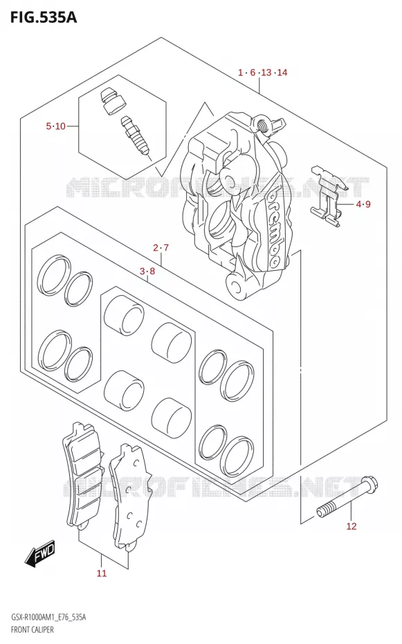 ETRIER DE FREIN AVANT Suzuki MOTO 1000 GSX-R 2021  GSX-R1000RA M1 /​ GSX-R1000RZA M1 ( E76 ECE2 E17,22,39 )
