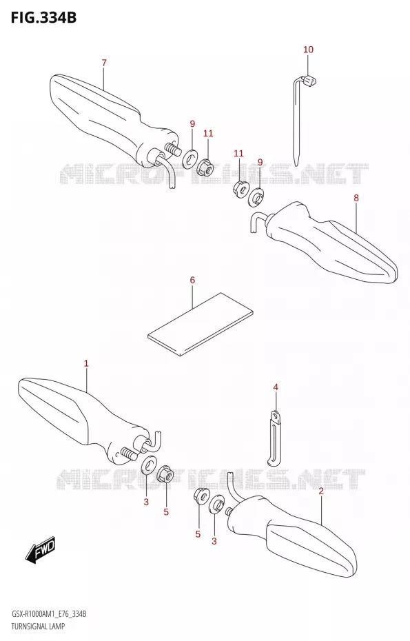 CLIGNOTANTS Suzuki MOTO 1000 GSX-R 2021  GSX-R1000RA M1 /​ GSX-R1000RZA M1 ( E76 ECE2 E17,22,39 )