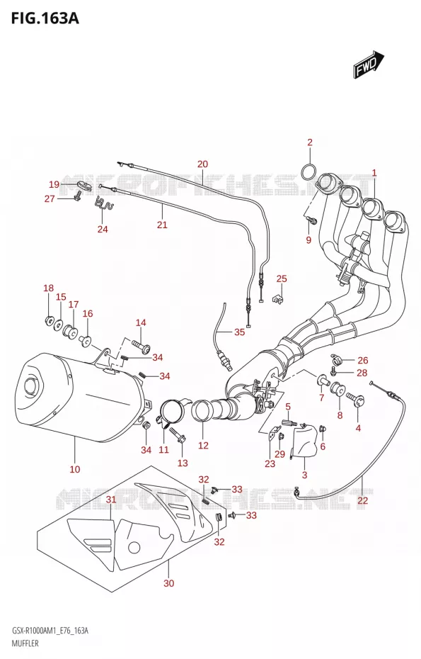 SILENCIEUX Suzuki MOTO 1000 GSX-R 2021  GSX-R1000RA M1 /​ GSX-R1000RZA M1 ( E76 ECE2 E17,22,39 )