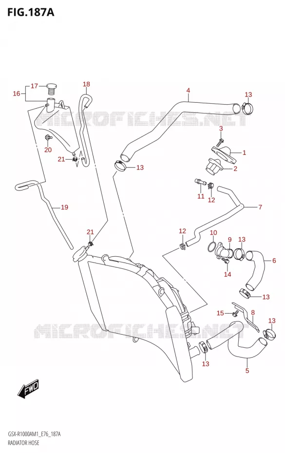 DURITES DE RADIATEUR - VASE D'EXPANSION Suzuki MOTO 1000 GSX-R 2021  GSX-R1000RA M1 /​ GSX-R1000RZA M1 ( E76 ECE2 E17,22,39 )