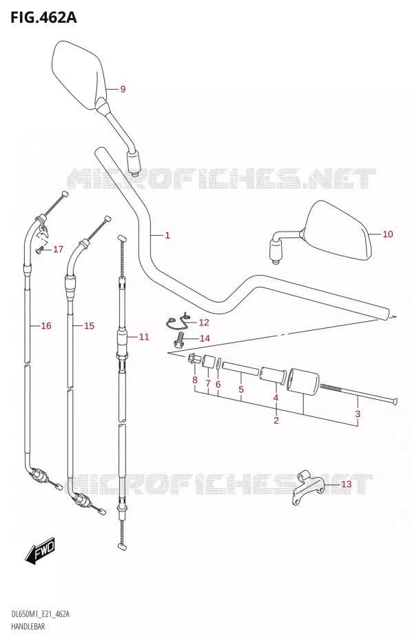 GUIDON (DL650A,DL650AUE) Suzuki MOTO 650 V-STROM 2021  DL650A M1
